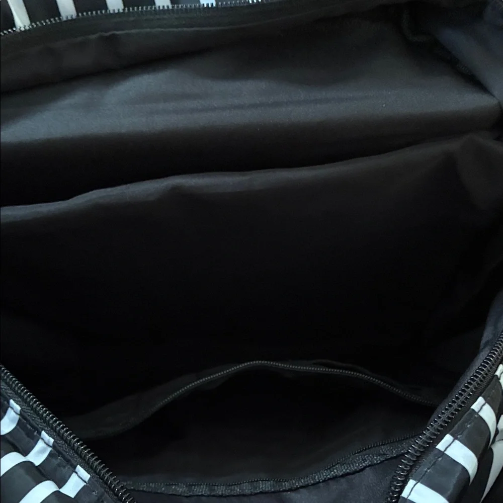 Striped Black and White Backpack